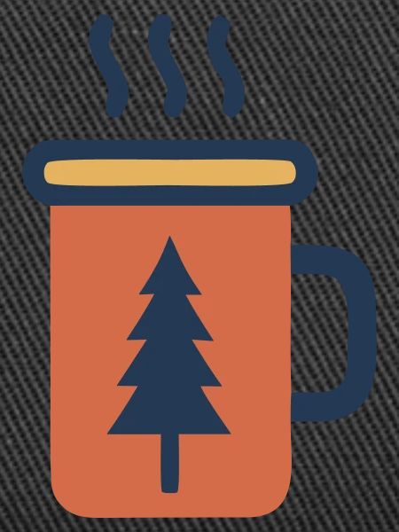 Emailletasse Tanne Kaffee Wald