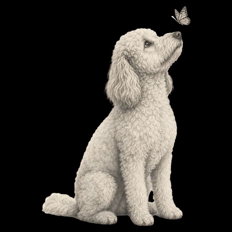Poodle with butterfly design for animal lovers