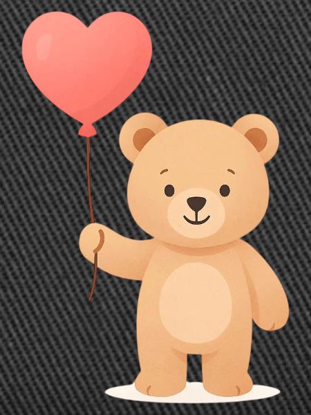 Zarter Bär mit Herzballon