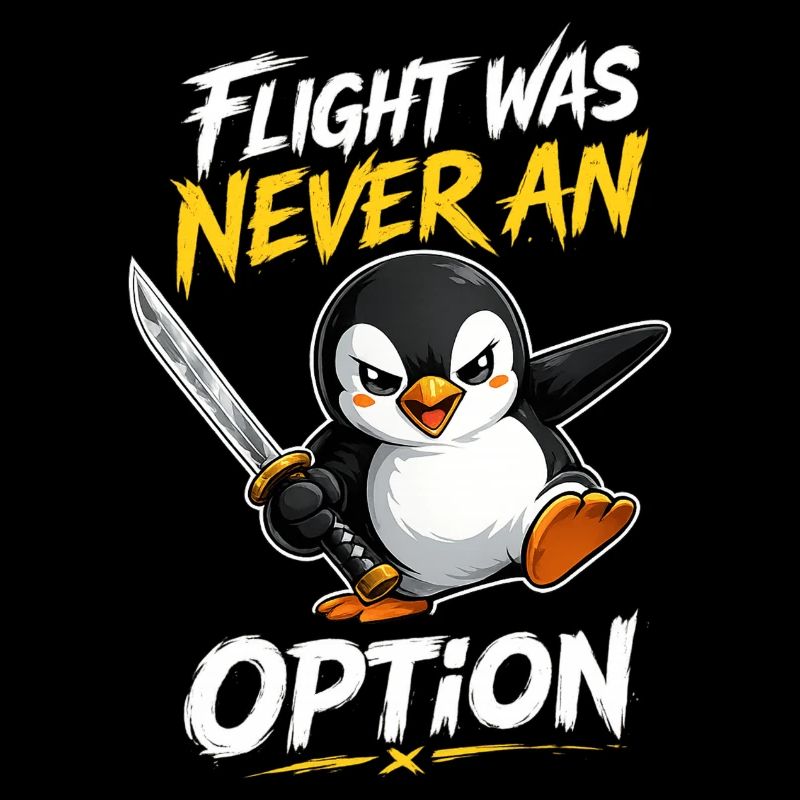 Flight Was Never An Option Pinguin Mutig Messer