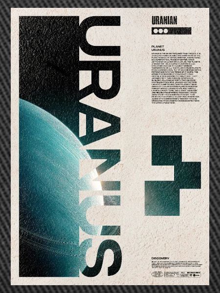 Uranus-Orbitaltypographie-Poster