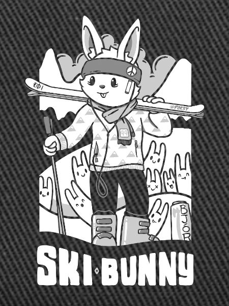 Retro Ski-Bunny-Bergkunst