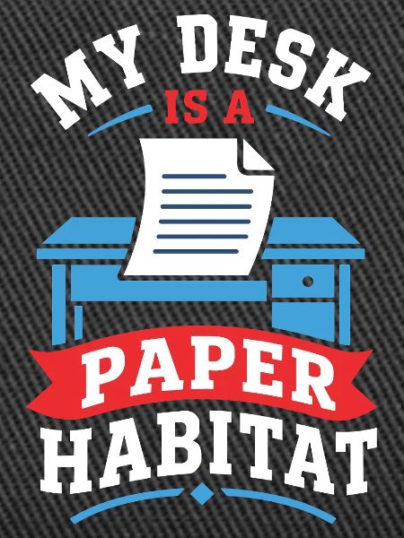 Schreibtisch als Papier Habitat