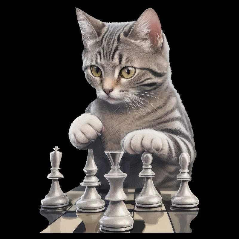 Cat as a chess player - Perfect for chess and