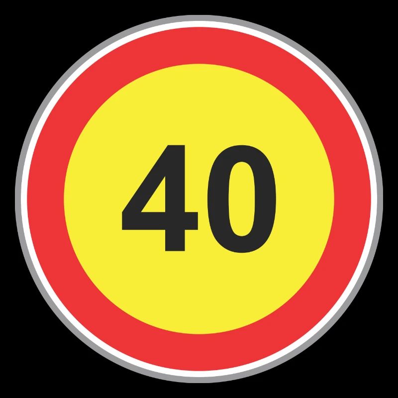 Signe de la route 40 jaune