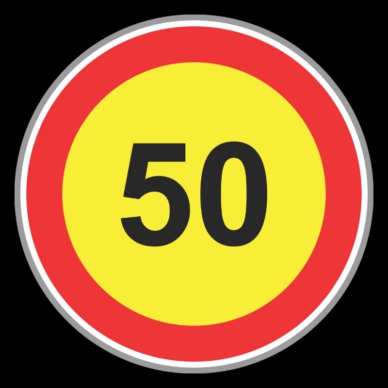 Signe de la route 50 jaune
