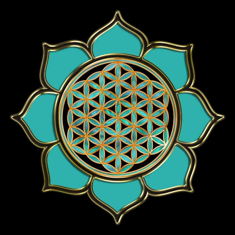 BLUME DES LEBENS - LOTUSBLÜTE - türkis