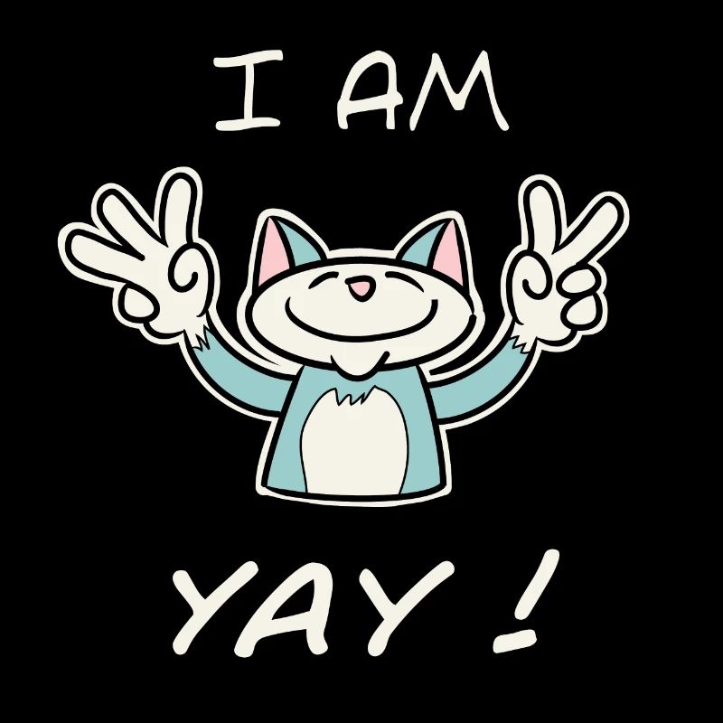 Cute Funny Birthday Cat - I Am 5 Yay! - Blue Cat