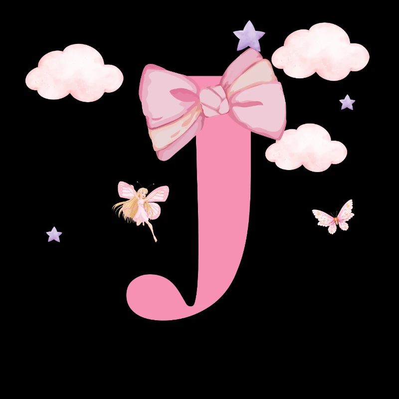 Letter j Pink Clouds