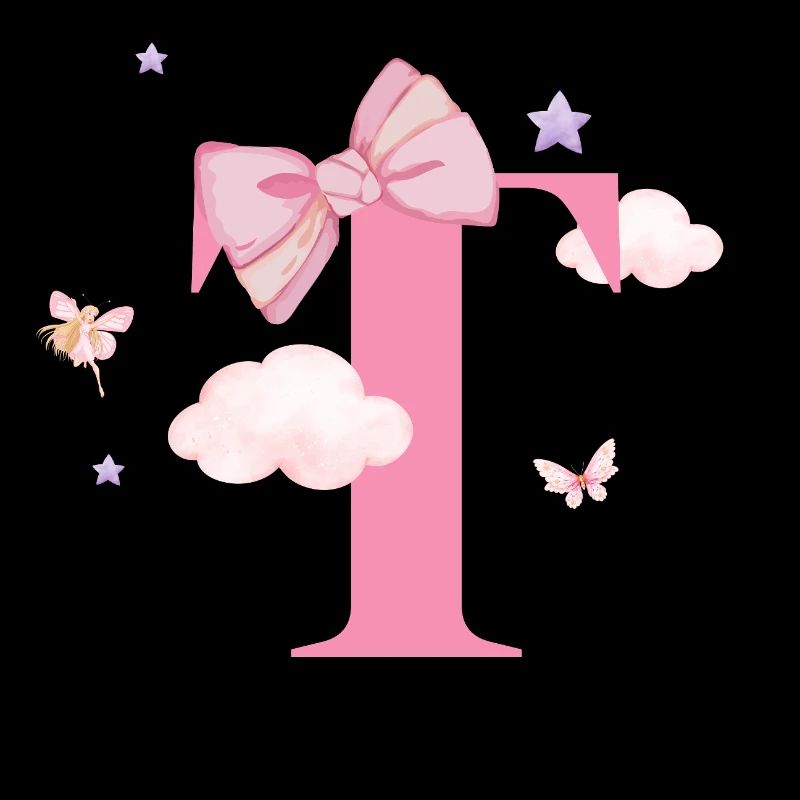 Letter t Pink Clouds