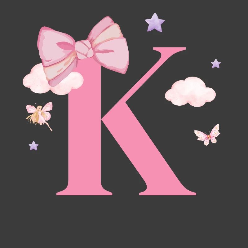 Letter k pink clouds