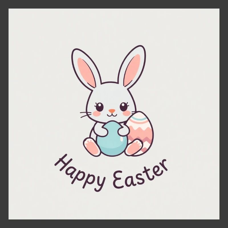 Fröhlicher Hase, bunte Eier