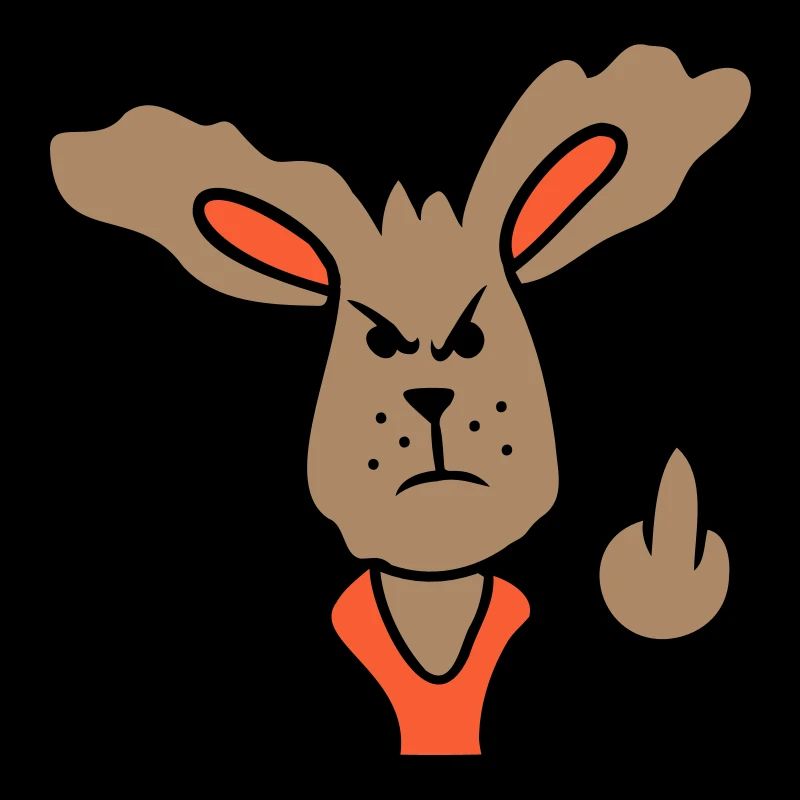 Hase Mittelfinger Zeigen Böse Frech Beleidigend
