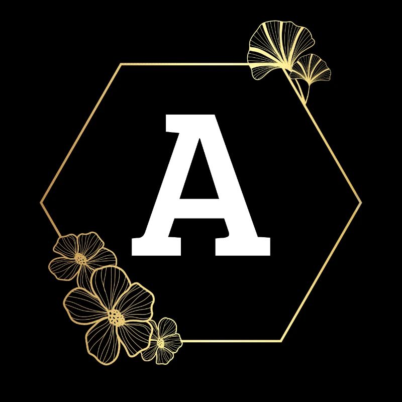 Lettre a cadre Floral doré
