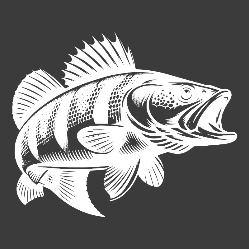 Conception de poisson de perche vintage pour les vrais pêcheurs