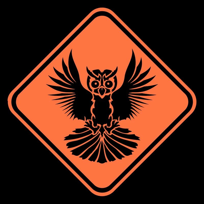Owl Warning Danger Zone Sign Note Attention