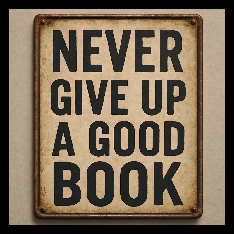 Gib niemals ein gutes Buch auf