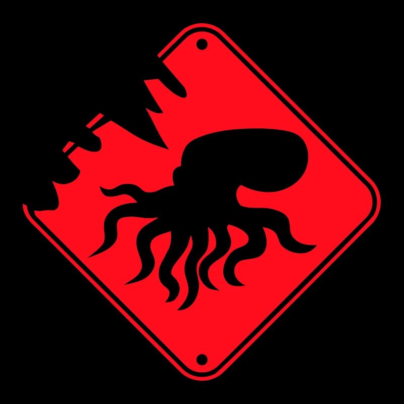 Octopus Danger Sign Caution Warning