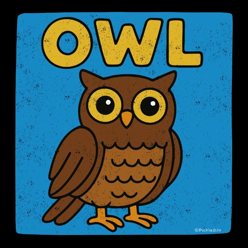 Eule Cartoon - verwitterte Optik