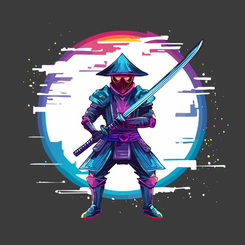 Cyberpunk Glitch Samurai