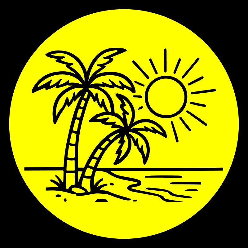 Île Palmier Symbole Vacances