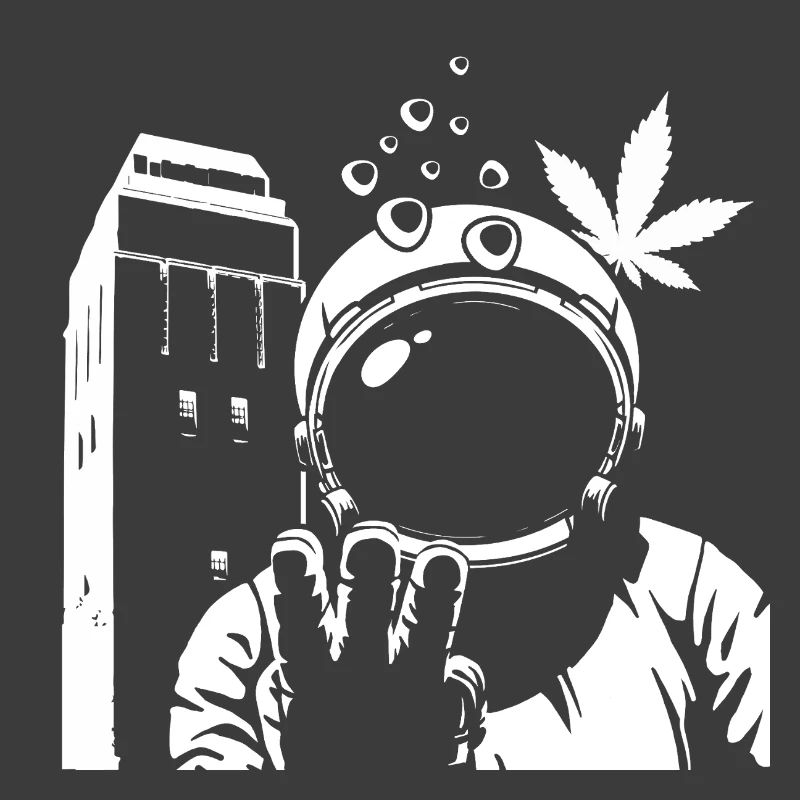 Austronaut Wasserturm und Hanf Weiß Transparent