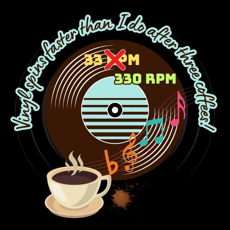 Chemise Passionné de Musique et de Café - Vinyle Original.