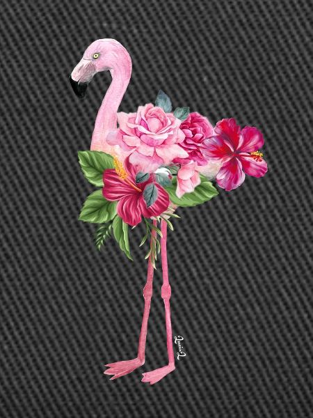 flamingo with flowers