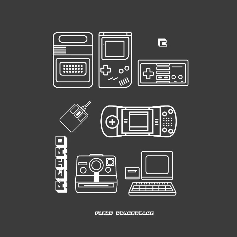 retro game blaupause nerd pc game 8bit konsole lol