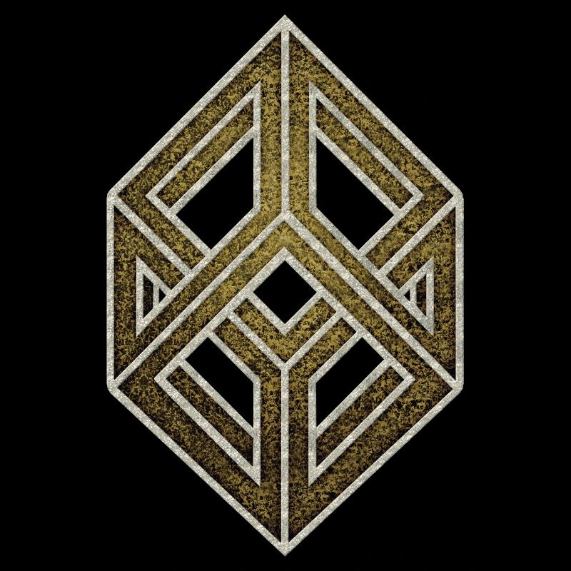 Illusion d'optique, cube, géométrie, mathématiques