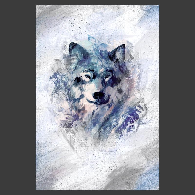 Wolf in a snowstorm grey version