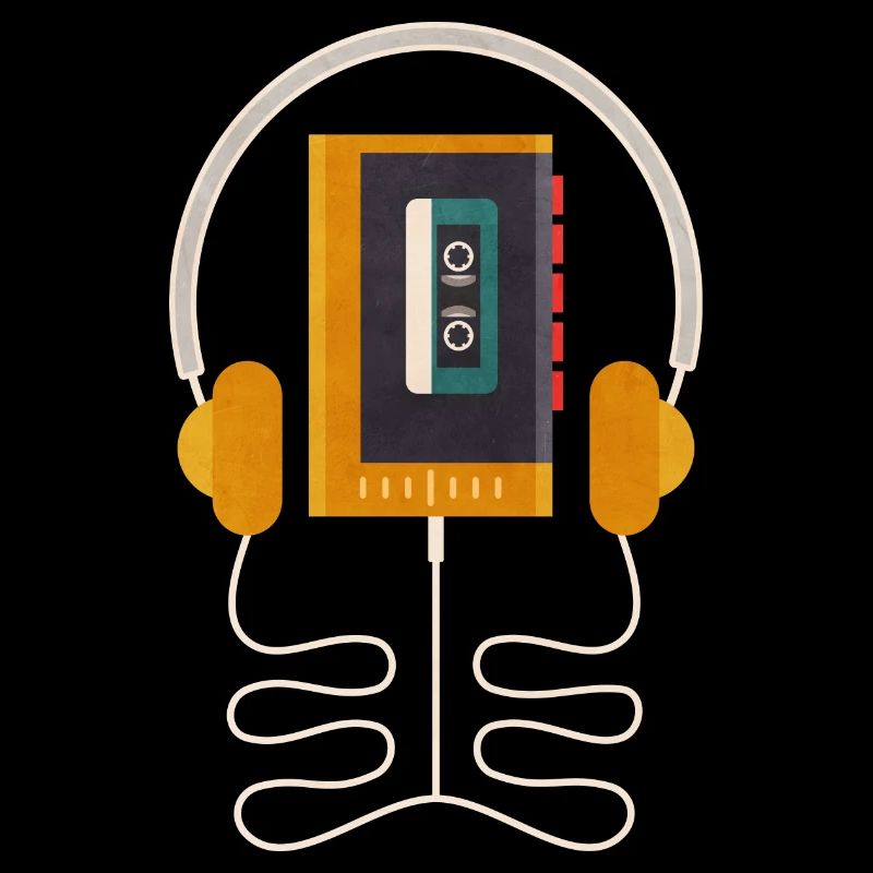 Retro Walkman Kopfhörer Vintage-Mixtape