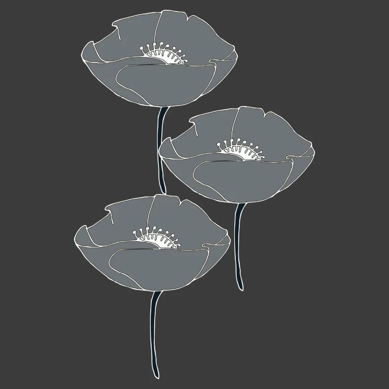 mohnblumen grau
