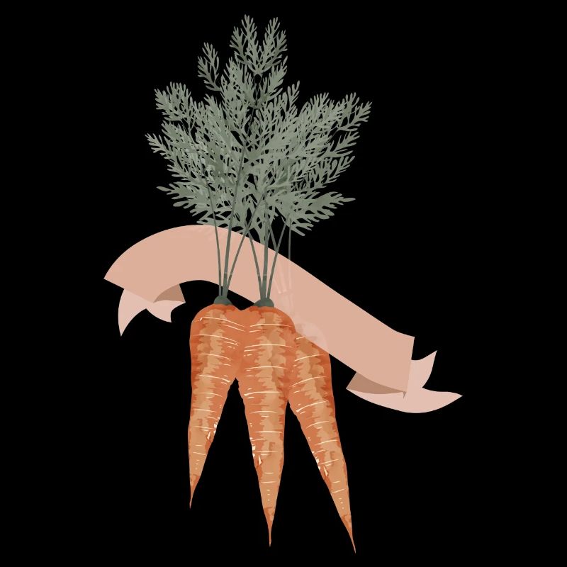 Three carrots in a bunch with blank banner