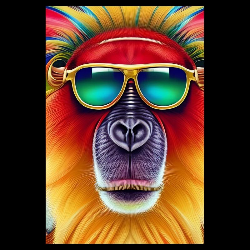 Cooler Affe mit Sonnenbrille