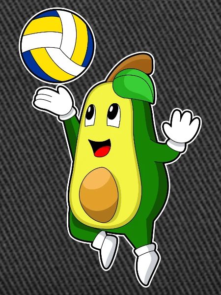 Avocado Volleyball Player Volleyball