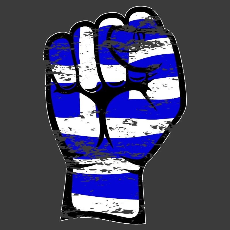 Grèce Drapeau Poing Main Utilisé Symbole