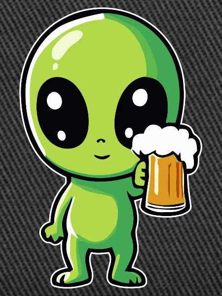 Alien mit Bier