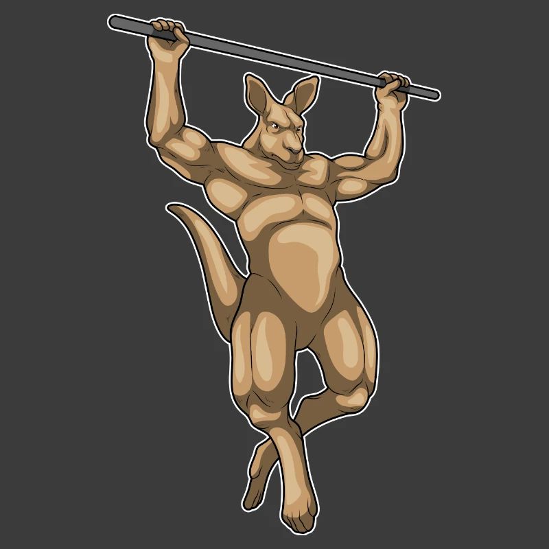 Kangaroo Bodybuilder Pull-Ups Bodybuilding