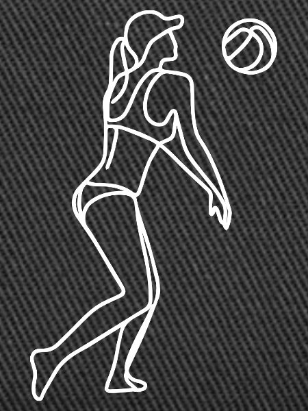 Beach volleyball player drawing