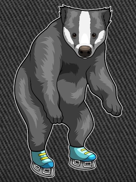 Dachs Eislaufen Schlittschuhe