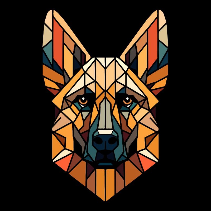Malinois head geometric art, polygon art