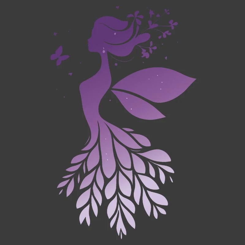Conte de fées Silhouette de fée Violet Nature Design