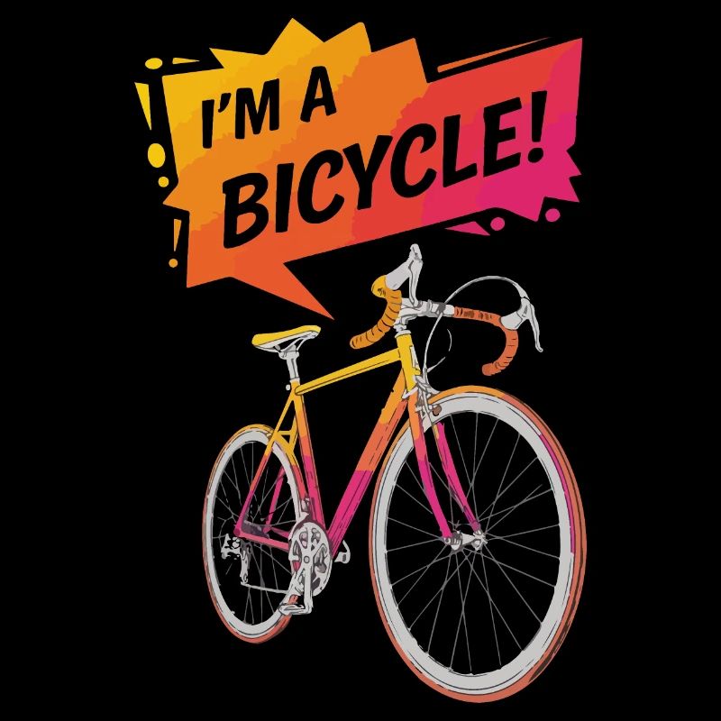 Vibrant Bicycle Illustration with Bold Text