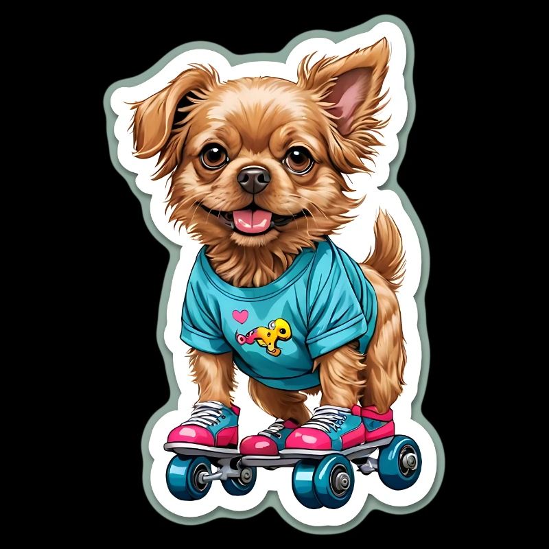 Hündchen auf Rollschuhen