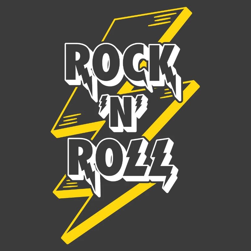 Rock'n'Roll Text Logo mit Blitz