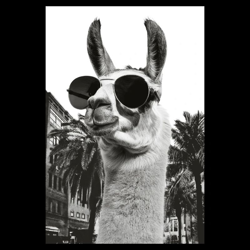 Lama Palmen Sonnenbrille Ruhiger Humor