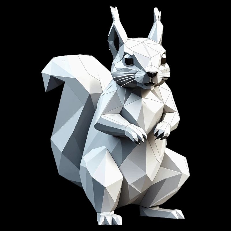 Écureuil - Mignon design de polygone bas
