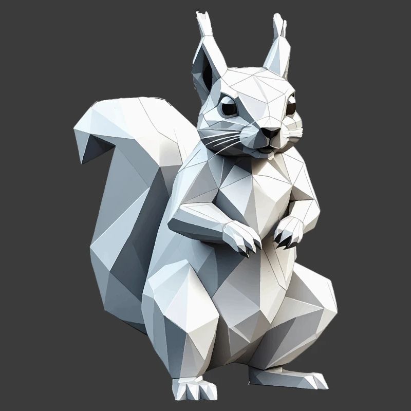 Squirrel - Cute Low Polygon Design