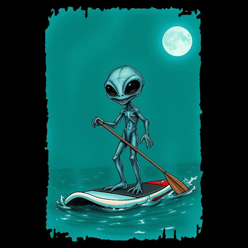 Alien on a Stand up Paddle Board 1
